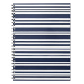Eenvoudig en modern blauw gestreept notitieboek (Voorkant)