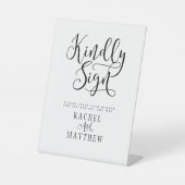 Eenvoudig en modern bruiloft reclamebord met voetstuk (Voorkant)