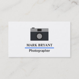 Eenvoudig en modern camerapictogram voor fotografe visitekaartje