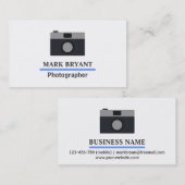 Eenvoudig en modern camerapictogram voor fotografe visitekaartje (Voorkant / Achterkant)