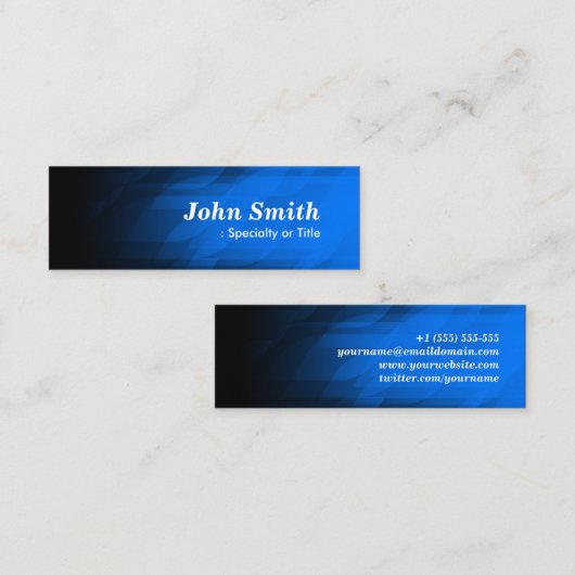 Eenvoudig en modern, donkerblauw mini visitekaartje (Voorkant / Achterkant)