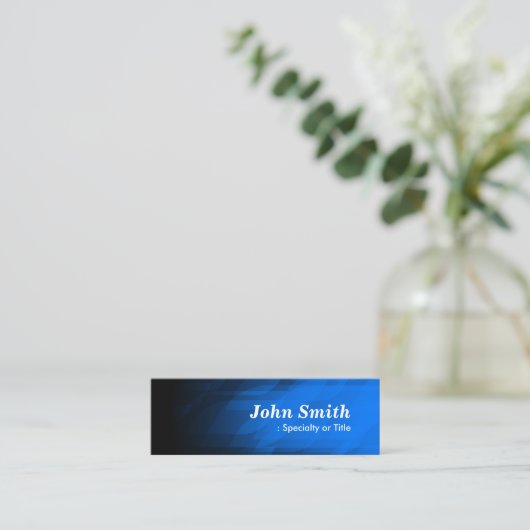 Eenvoudig en modern, donkerblauw mini visitekaartje (Staand voorkant)