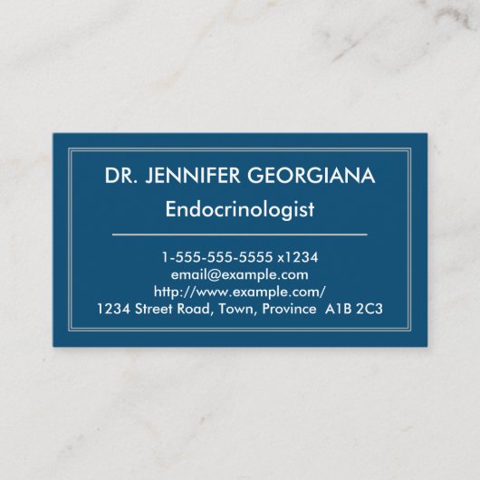 Eenvoudig en modern Endocrinoloog Visitekaartje (Voorkant)