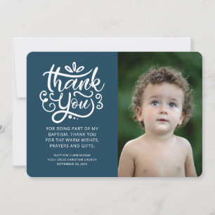 Eenvoudig en modern Foto Baptisme Hartelijk dank Bedankkaart