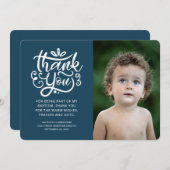 Eenvoudig en modern Foto Baptisme Hartelijk dank Bedankkaart (Voorkant / Achterkant)