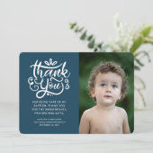 Eenvoudig en modern Foto Baptisme Hartelijk dank Bedankkaart (Staand voorkant)