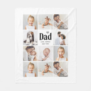 Eenvoudig en modern   Foto-collage voor papa Fleece Deken