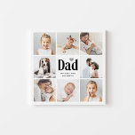 Eenvoudig en modern | Foto-collage voor papa Imitatie Canvas Print<br><div class="desc">Deze eenvoudige zwarte en witte druk kenmerkt een fotonet met acht van uw persoonlijke familiefoto's, en gewaagde moderne typografie die "vader" zegt. Er is ook een schattig, neutraal grijs hart. Een simpel en minimalistisch stokje voor je vader op Vaderdag of wanneer je hem wilt laten weten hoeveel hij van je...</div>