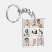 Eenvoudig en modern | Foto-collage voor papa Sleutelhanger (Voorkant Links)