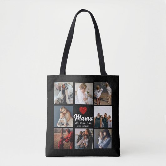 Eenvoudig en modern | Fotocollage voor Mama Tote Bag (Voorkant)