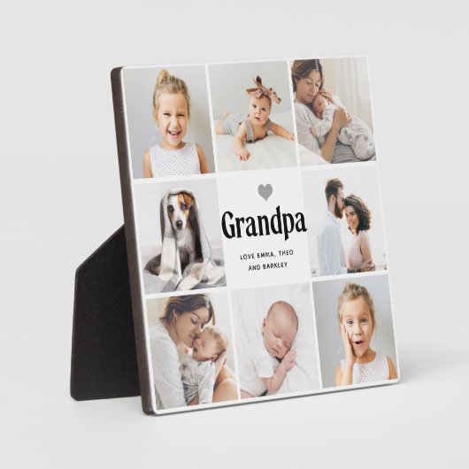 Eenvoudig en modern | Fotocollage voor opa Fotoplaat (Voorkant)