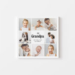 Eenvoudig en modern | Fotocollage voor opa Imitatie Canvas Print<br><div class="desc">Deze eenvoudige zwarte en witte druk kenmerkt een fotonet met acht van uw persoonlijke familiefoto's, en gewaagde moderne typografie die "opa" zegt. Er is ook een schattig, neutraal grijs hart. Een simpel en minimalistisch stokje voor je grootvader op Vaderdag of wanneer je hem wilt laten weten hoeveel hij van je...</div>