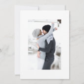 Eenvoudig en modern fotohuwelijk save the date (Achterkant)