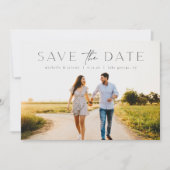 Eenvoudig en modern fotohuwelijk sparen de Datum Kaart (Voorkant)
