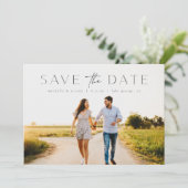 Eenvoudig en modern fotohuwelijk sparen de Datum Kaart (Staand voorkant)