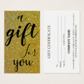 Eenvoudig en modern Gold Glitter Business Gift Visitekaartje (Voorkant /achterkant)