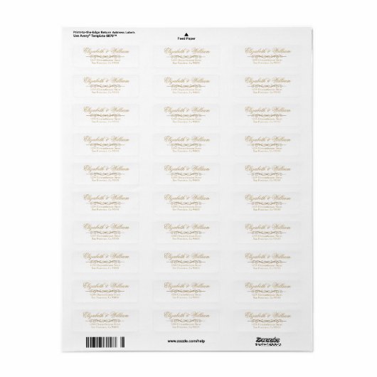 Eenvoudig en Modern Golden Return Address Label (Full Sheet)