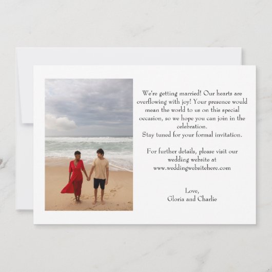 Eenvoudig en modern Houd de datum foto Save The Date (Achterkant)