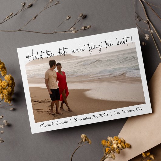 Eenvoudig en modern Houd de datum foto Save The Date