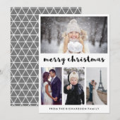 Eenvoudig en modern kerst | 4 Foto Feestdagenkaart (Voorkant / Achterkant)