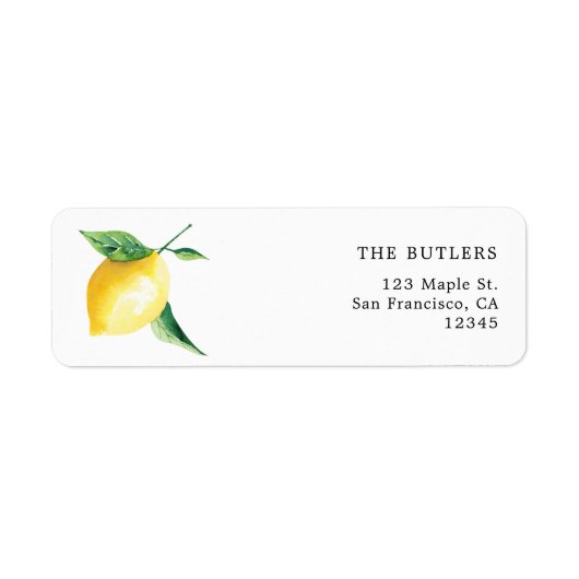 Eenvoudig en modern Lemon Return Address Label (Voorkant)