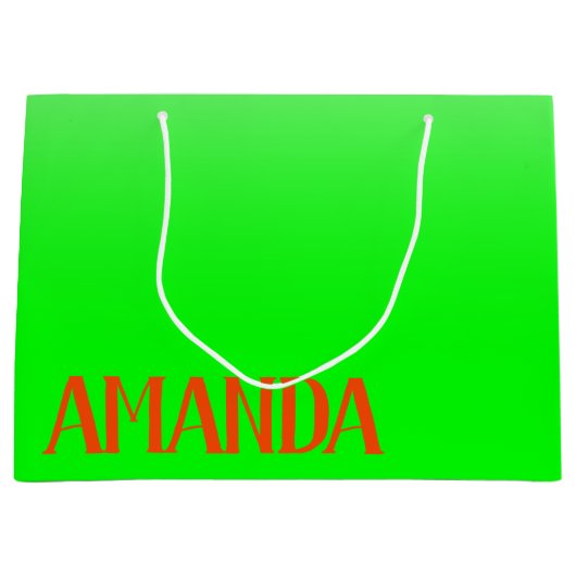 Eenvoudig en modern, lichtgroen en Oranje - op maa Groot Cadeauzakje (Voorkant)