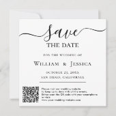 Eenvoudig en modern met de minimalistische QR-code Save The Date (Voorkant)