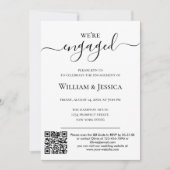 Eenvoudig en modern met QR Code Engagement Party Kaart (Voorkant)
