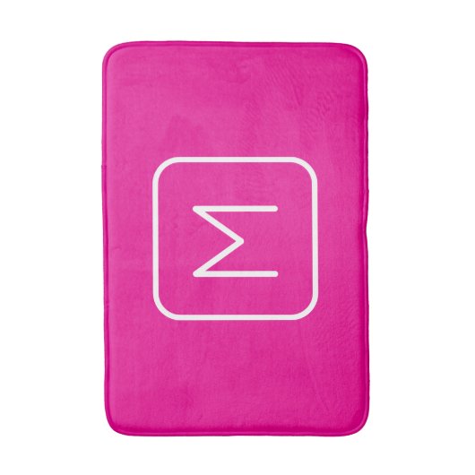 Eenvoudig en modern monogram Initiaal | Roze en wi Badmat (Voorkant Verticaal)