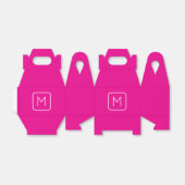 Eenvoudig en modern monogram Initiaal | Roze en wi Bedankdoosjes (Uitgevouwen)