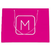 Eenvoudig en modern monogram Initiaal | Roze en wi Groot Cadeauzakje (Voorkant)