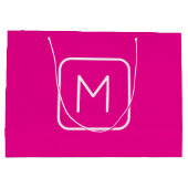 Eenvoudig en modern monogram Initiaal | Roze en wi Groot Cadeauzakje (Achterkant)