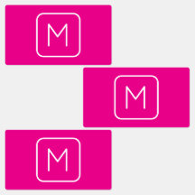 Eenvoudig en modern monogram Initiaal | Roze en wi