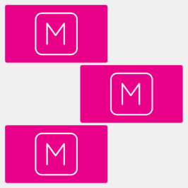 Eenvoudig en modern monogram Initiaal | Roze en wi Labels