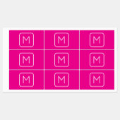 Eenvoudig en modern monogram Initiaal | Roze en wi Labels (Vel)