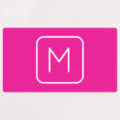 Eenvoudig en modern monogram Initiaal | Roze en wi Labels (Design 2)
