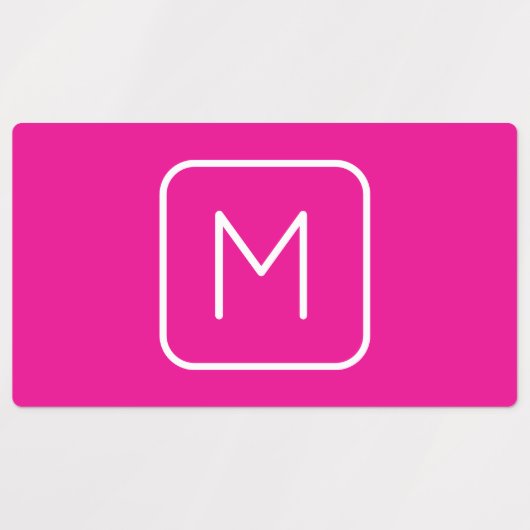 Eenvoudig en modern monogram Initiaal | Roze en wi Labels (Design 2)