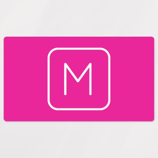 Eenvoudig en modern monogram Initiaal | Roze en wi Labels (Design 1)