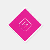 Eenvoudig en modern monogram Initiaal | Roze en wi Servet (Hoek)
