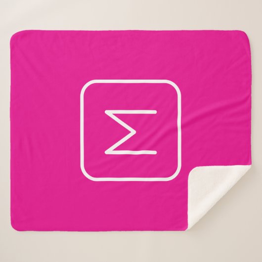Eenvoudig en modern monogram Initiaal | Roze en wi Sherpa Deken (Voorkant (horizontaal))
