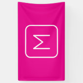 Eenvoudig en modern monogram Initiaal | Roze en wi Spandoek (Verticaal)