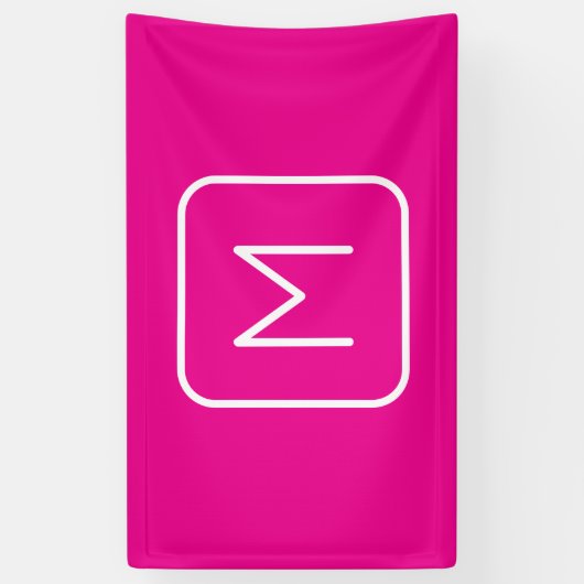 Eenvoudig en modern monogram Initiaal | Roze en wi Spandoek (Verticaal)