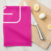 Eenvoudig en modern monogram Initiaal | Roze en wi Theedoek (Quarter Fold)