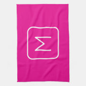 Eenvoudig en modern monogram Initiaal | Roze en wi Theedoek (Verticaal)