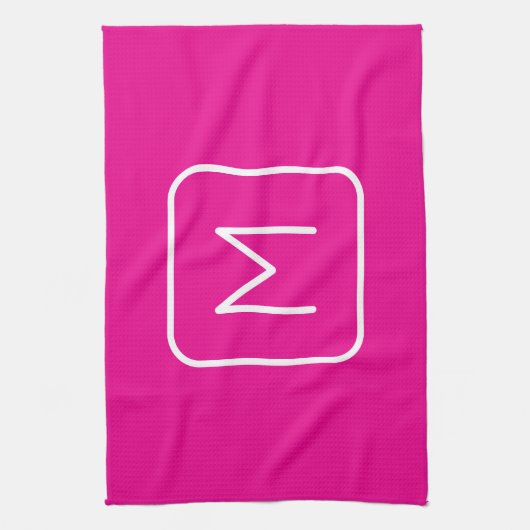 Eenvoudig en modern monogram Initiaal | Roze en wi Theedoek (Verticaal)