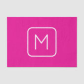 Eenvoudig en modern monogram Initiaal | Roze en wi Tissuepapier (Voorkant)