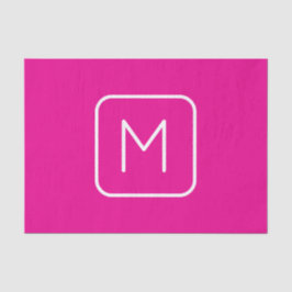 Eenvoudig en modern monogram Initiaal | Roze en wi Tissuepapier