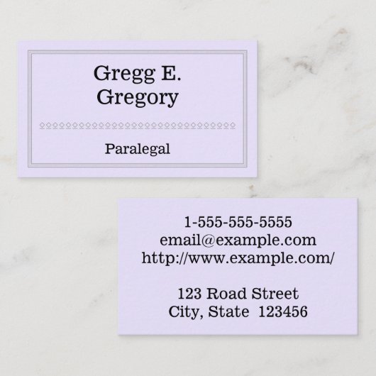 Eenvoudig en modern paralegaal Visitekaartje (Voorkant / Achterkant)