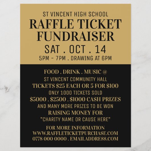 Eenvoudig en modern, Raffle Ticket Fundraiser Even Flyer (Voorkant)