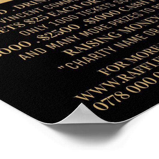 Eenvoudig en modern, Raffle Ticket Fundraiser Even Poster (Hoek)